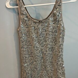 Beige Sequin Tank top